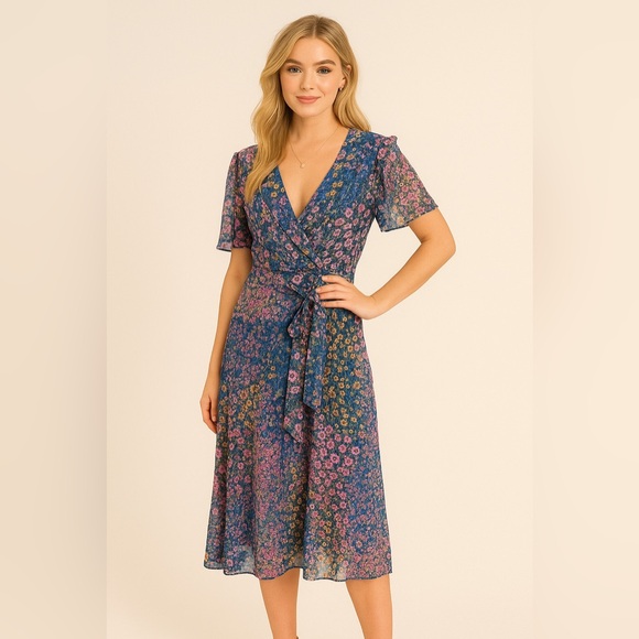 Rachel Parcell Dresses & Skirts - Rachel Parcell Floral Print Short Sleeve Midi Dress – Size 10